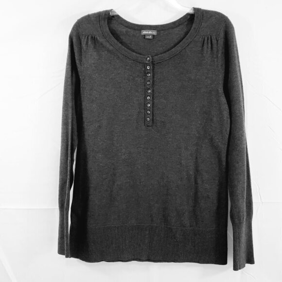 Eddie Bauer Women’s Grey Lightweight Crew Neck Pullover Sweater  – Size Medium - Picture 11 of 13
